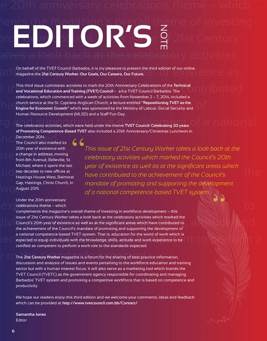 Editors Note Page - Page 6